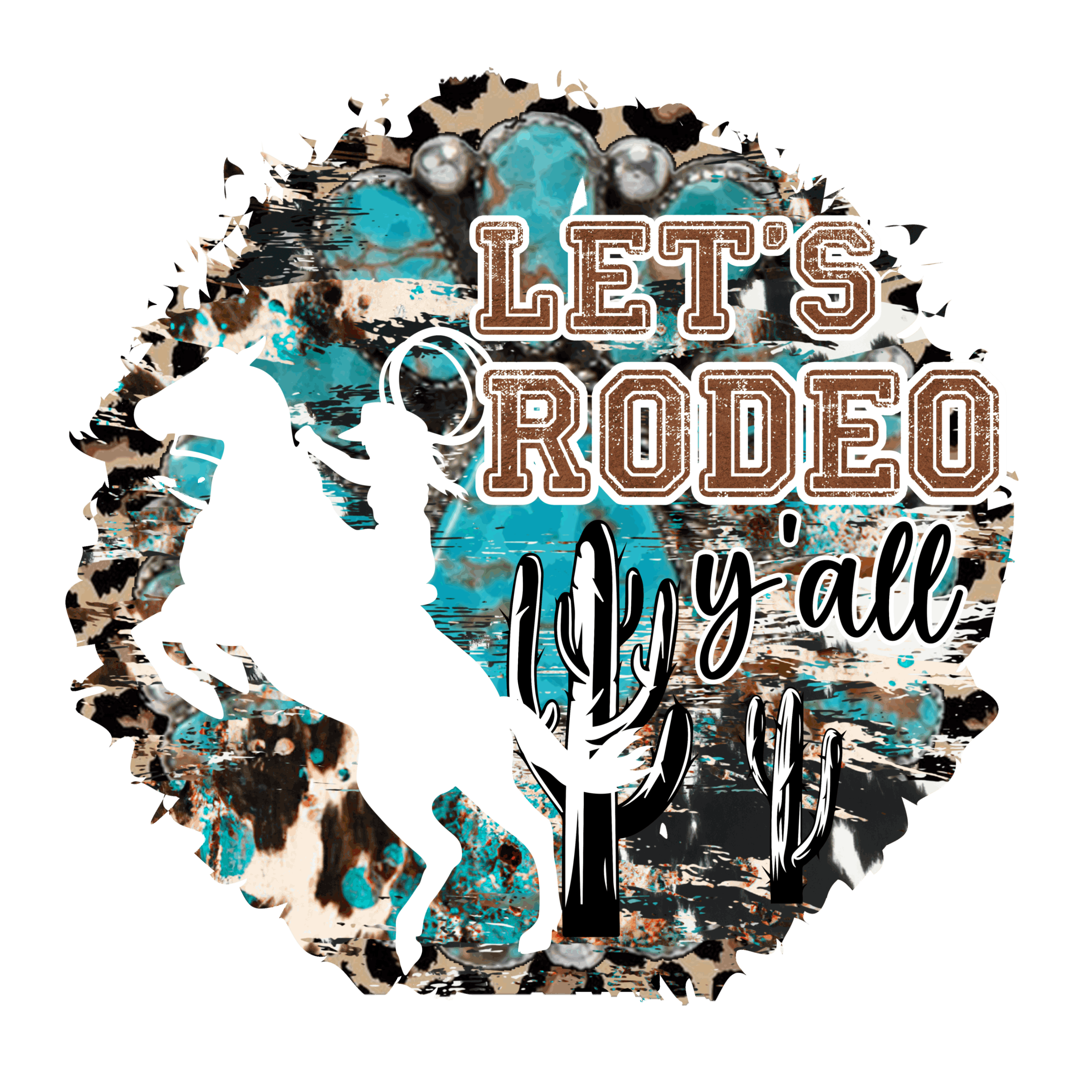 Let's rodeo y'all Horses Animals Ready To Press Dtf Transfers