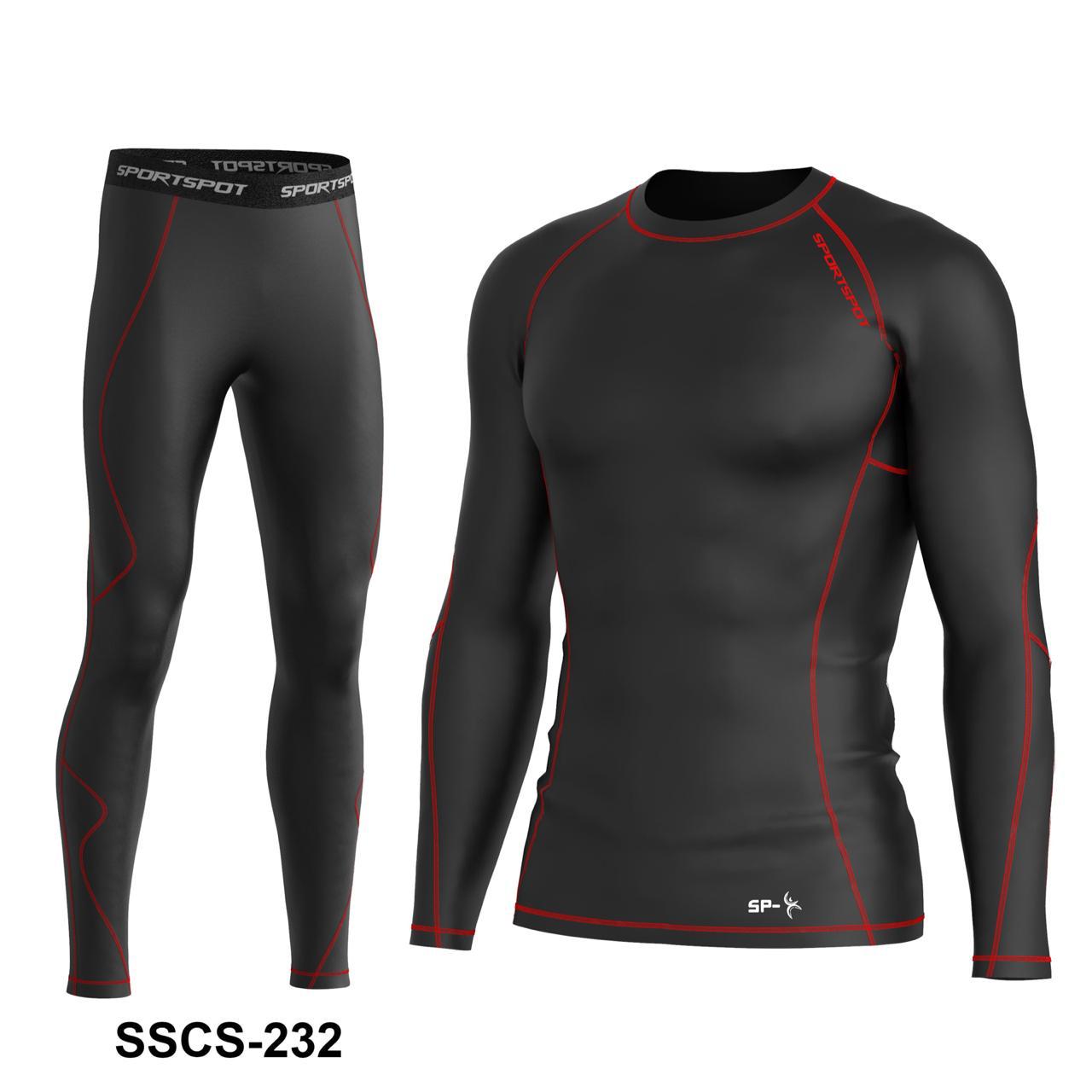 Men's Athletic Compression Gym Suit | Black Running Set | Sportspot ...