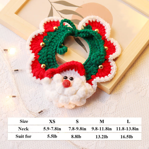 Aiitle Christmas Cute Handmade Knit Cat Collar