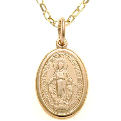 Extra Large Miraculous Medal - 14kt Gold 1 3/8 x 1 1/4 Round Pendant  (0203M)