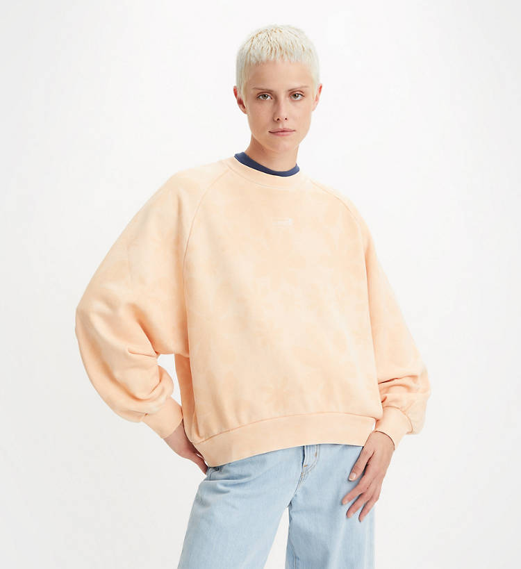 Levi's Floral Patterned Sweatshirt Peach – Gas Station Jeans