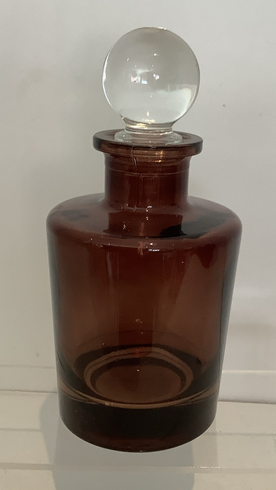 Brown Glass Bottle with Stopper
