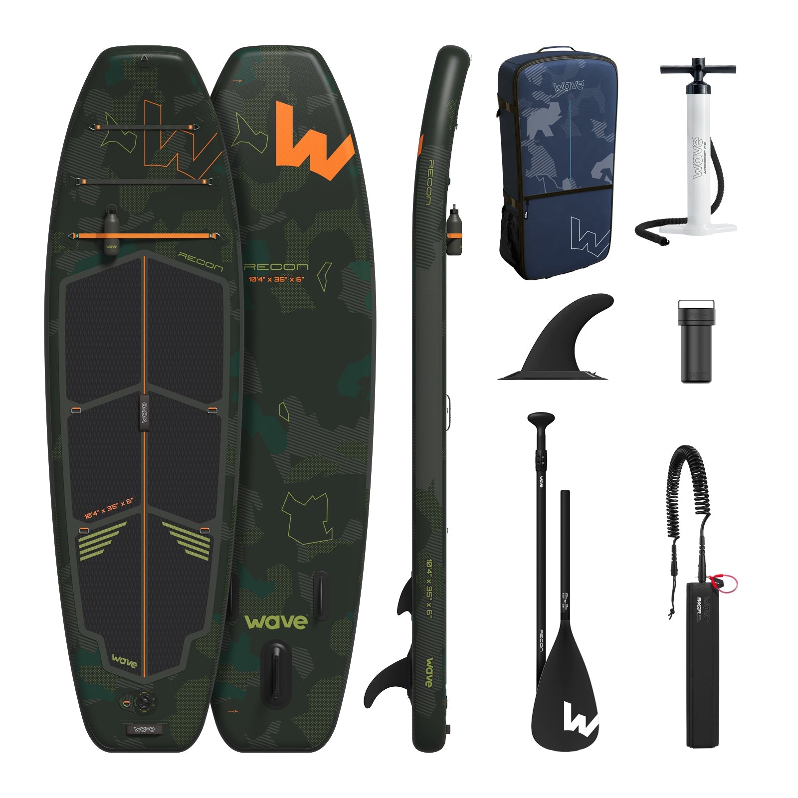 Recon SUP | Inflatable Paddleboard | 10'4ft | Green - Wave Sups UK product image