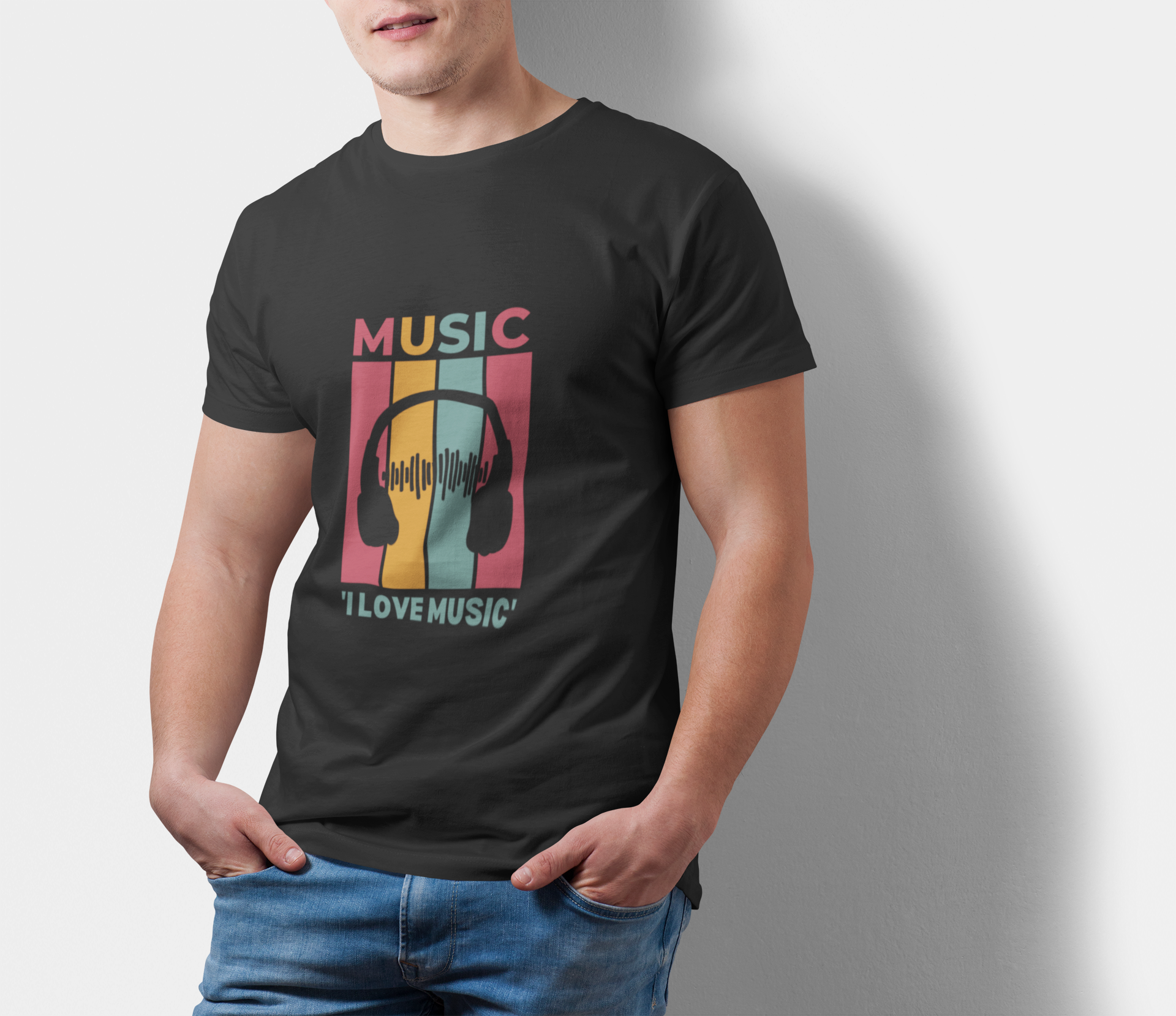 DECLARE YOUR PASSION FOR WITH OUR 'I LOVE MUSIC' T-SHIRT!