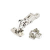 DTC, 155° Degree Hinge with Euro Screw Hinge Plate, Standard Close, Nickel Plated