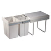 Waste Bin, Under Counter, 40 Litre (1x20L + 2x10L), To Suit 400mm Cabinet, Base Mounted