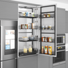 Telescopic Twin Larder Pantry Unit with Wooden Bottom Baskets, 1850-2000mm, To Suit 600mm, Anthracite or Chrome