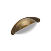 Shaker, Cup Handle, Antique Brass - Brushed Nickel - Satin Nickel, 64mm Hole Centres