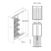 1850-2000mm Telescopic Larder, 6x Solid Base Baskets, Soft Closing, To Suit 300mm Cabinet, 2 Colours Available