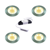 Stella Recessed LED Light, Chrome -Brushed Surround, Under Cabinet 1-6 Light Kit