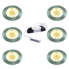 Stella Recessed LED Light, Chrome -Brushed Surround, Under Cabinet 1-6 Light Kit