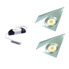 Stella Triangle LED Light, Natural - Warm White, Brushed Nickel Surround, Under Cabinet 1-6 Light Kit