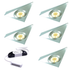 Stella Slimline Triangle LED Light, Natural - Warm White, Brushed Nickel Surround, Under Cabinet 1-6 Light Kit