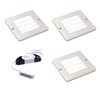 Siena LED Light, 75mm Square, Natural White, Stainless Steel, Under Cabinet 1-3 Light Kit