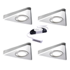 Nebbia Slimline Triangle Diffused LED Light, Natural White, Brushed Nickel, Under Cabinet 1-6 Light Kit