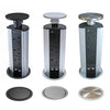 USB Pop-up Power Dock, Silver - Black - Stainless Steel Finish, 102mm Diameter Recess