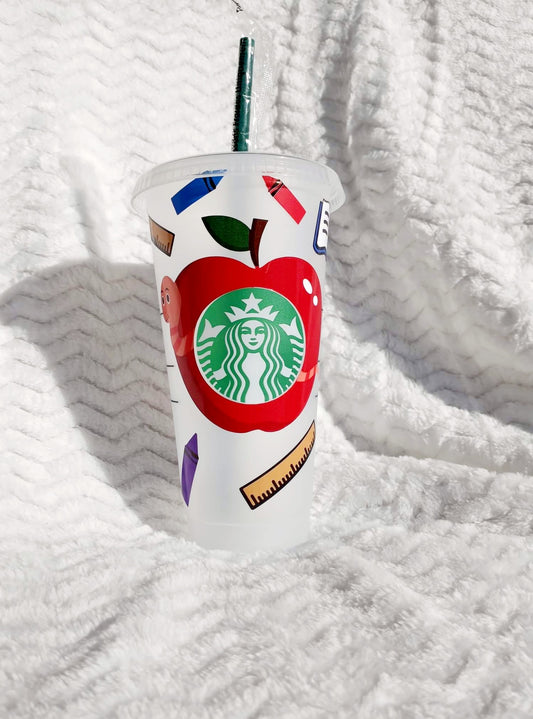 Teacher starbucks cold cup – Sincerely Honey Design