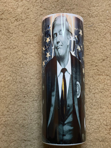 Trump 2024 Tumbler  Black and White Tumbler – Vinyl Chaos Design Co.