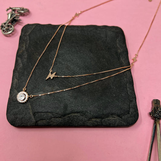 Buy Multilayer Necklace Set Rose Gold 3 Necklaces Half Moon Necklace,  Double Layered Necklace and Necklace With Star Charms Online in India - Etsy
