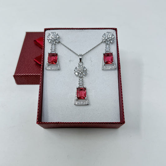 925 Sterling Silver Necklace -1ct Emerald Cut Diamond Engagement Penda –  peardedesign.com