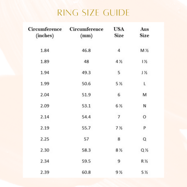 Ring Size Guide – LA SOLI Jewellery