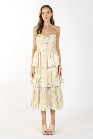 Metallic Tiered Dress - CASTLE & GRAND