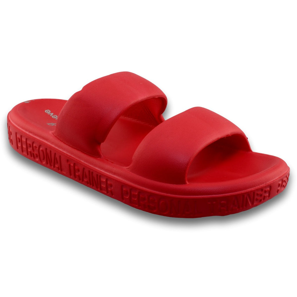 Sandalias Para Mujer De Baño Estilo Marca Piso Nueve Acabado Hule Rojo