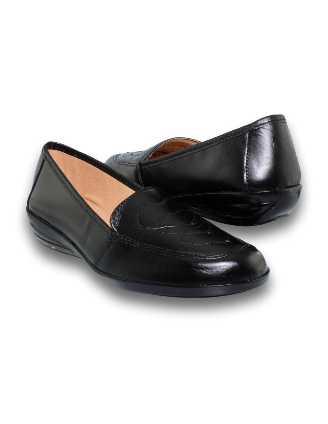 Zapatos Comodos Para Mujer Estilo 1160Am5 Marca Amelia Acabado Piel Color  Negro