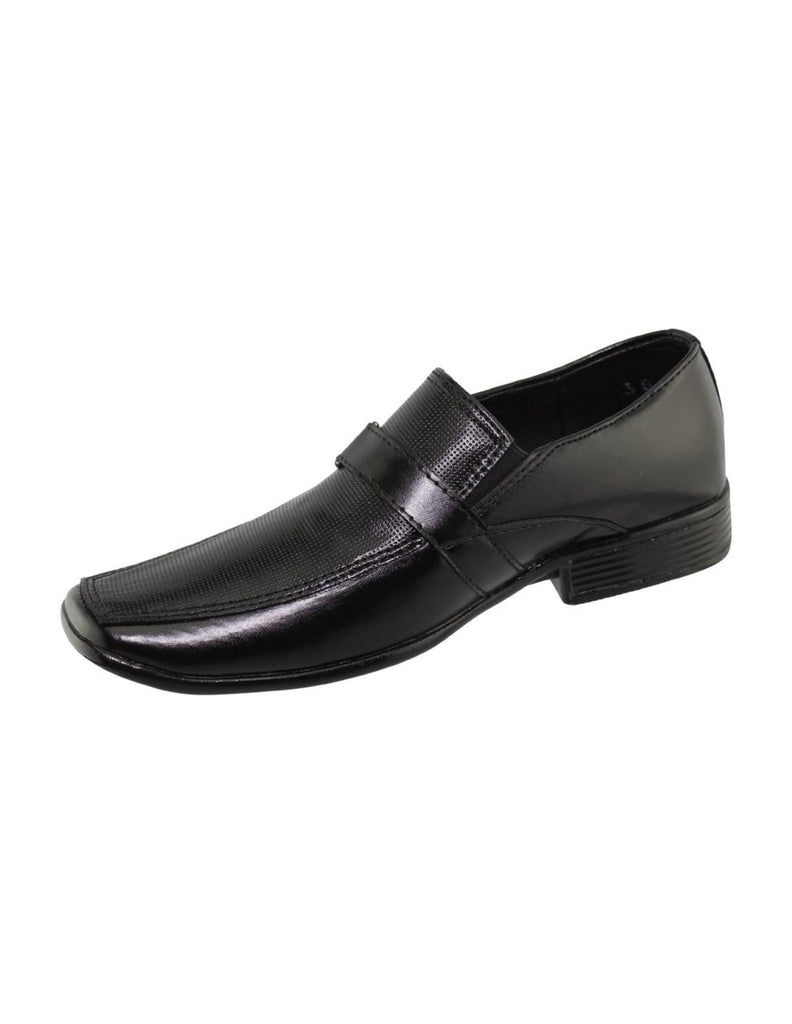 Zapatos De Vestir De Joven Estilo 0366Df5 Marca Acabado Simipiel Negro