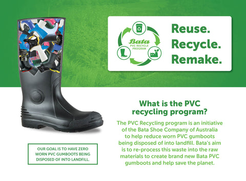 Bata shoes PVC Gumboots recycling program