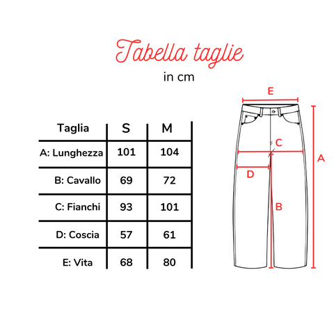 tabella taglie pantalone leo