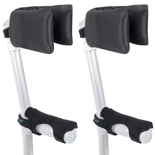 Vive Health Standard Forearm Crutch Pads with Non-Slip Grip and Zipper Closure