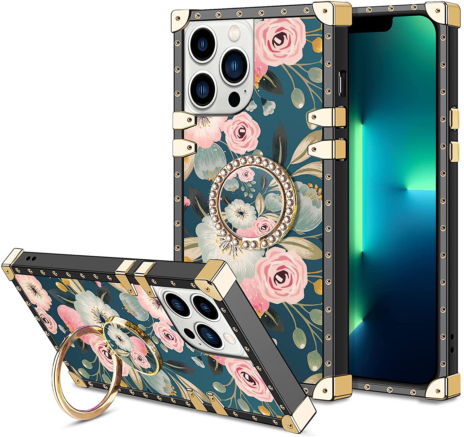 iphone-13-pro-max-womens-heavy-duty-flower-case-with-kickstand