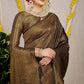 Brown Bridal Kanchipuram Silk Sarees In Pure Gold Zari