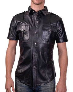 Soft Leather Shirt Police/Cop Style – LeatherGear