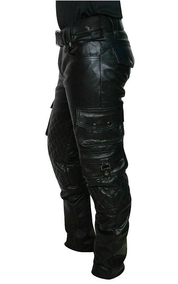 Black Leather Cargo Pants – LeatherGear