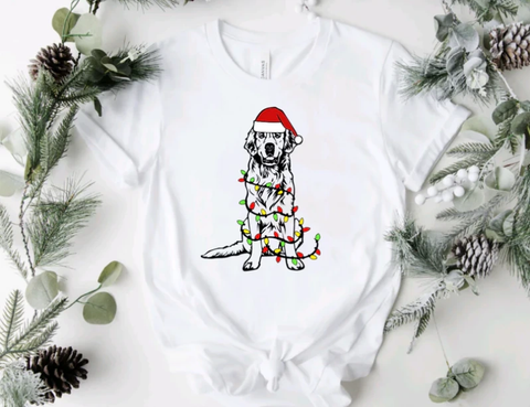 Golden Retriever White Christmas Tee