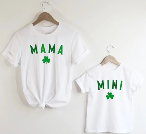 Matching St. Patty's Day Mama and mini son or daughter shirts