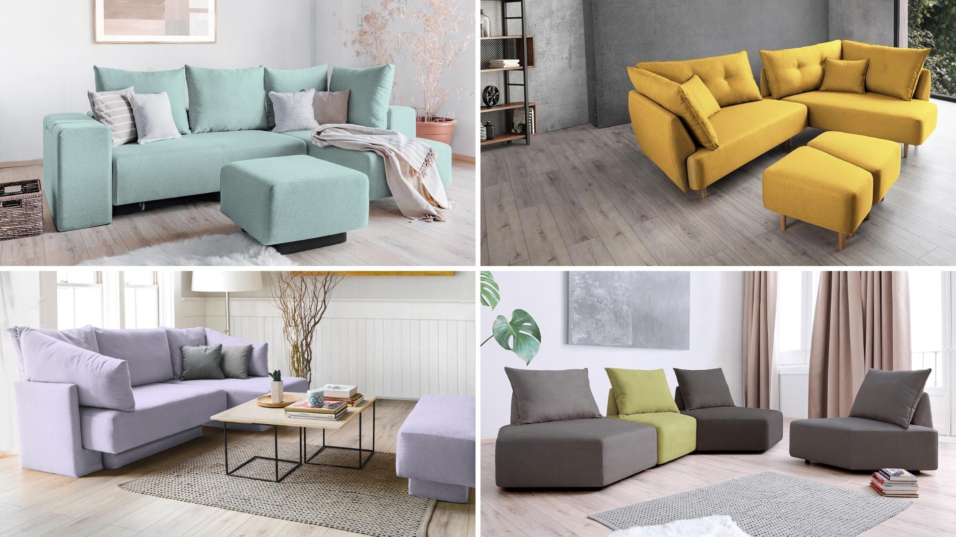 Pastel colored sofas