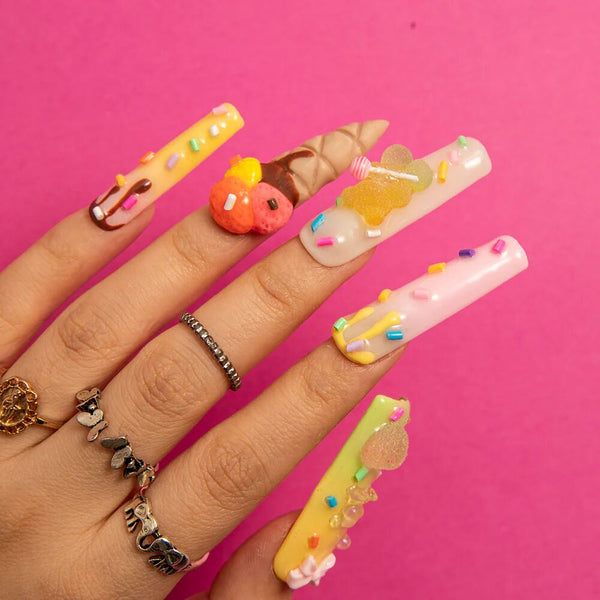 Indulge in sweet style with our H110 Ice Cream Press-on Nails.