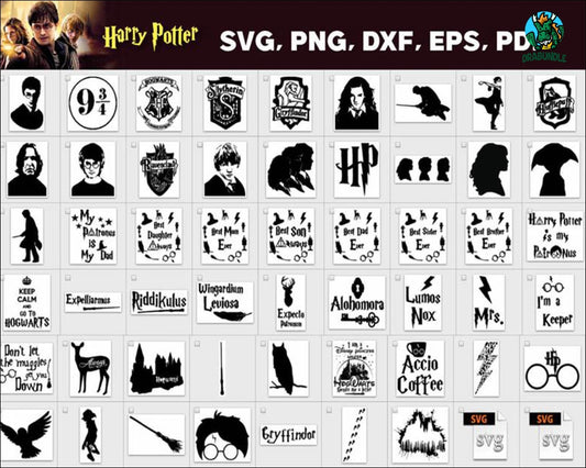 Harry Potter Mega Bundle Svg, Harry Potter Svg, Hogwart Svg