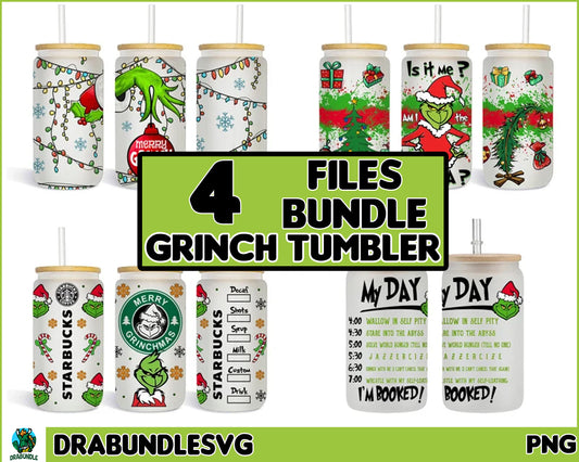 Christmas Cup Disorder 16 oz Glass Can PNG File 