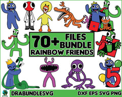 rainbow friends Clipart PNG, Bundle Blue PNG, Rainbow friends png, Rai –  svg files for cricut