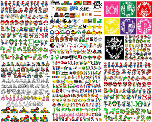 Super Mario SVG Bundle, 200+Designs Game SVG PNG EPS DXF PDF Digital  Download LF6LYB2F - Package SVG