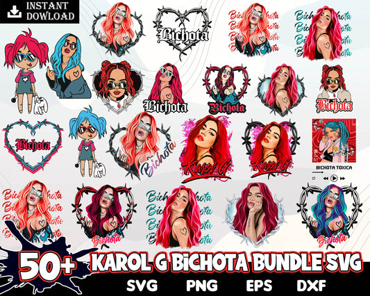 Printable Karol G and Feid PNG Hand Drawn Sublimation Designs 