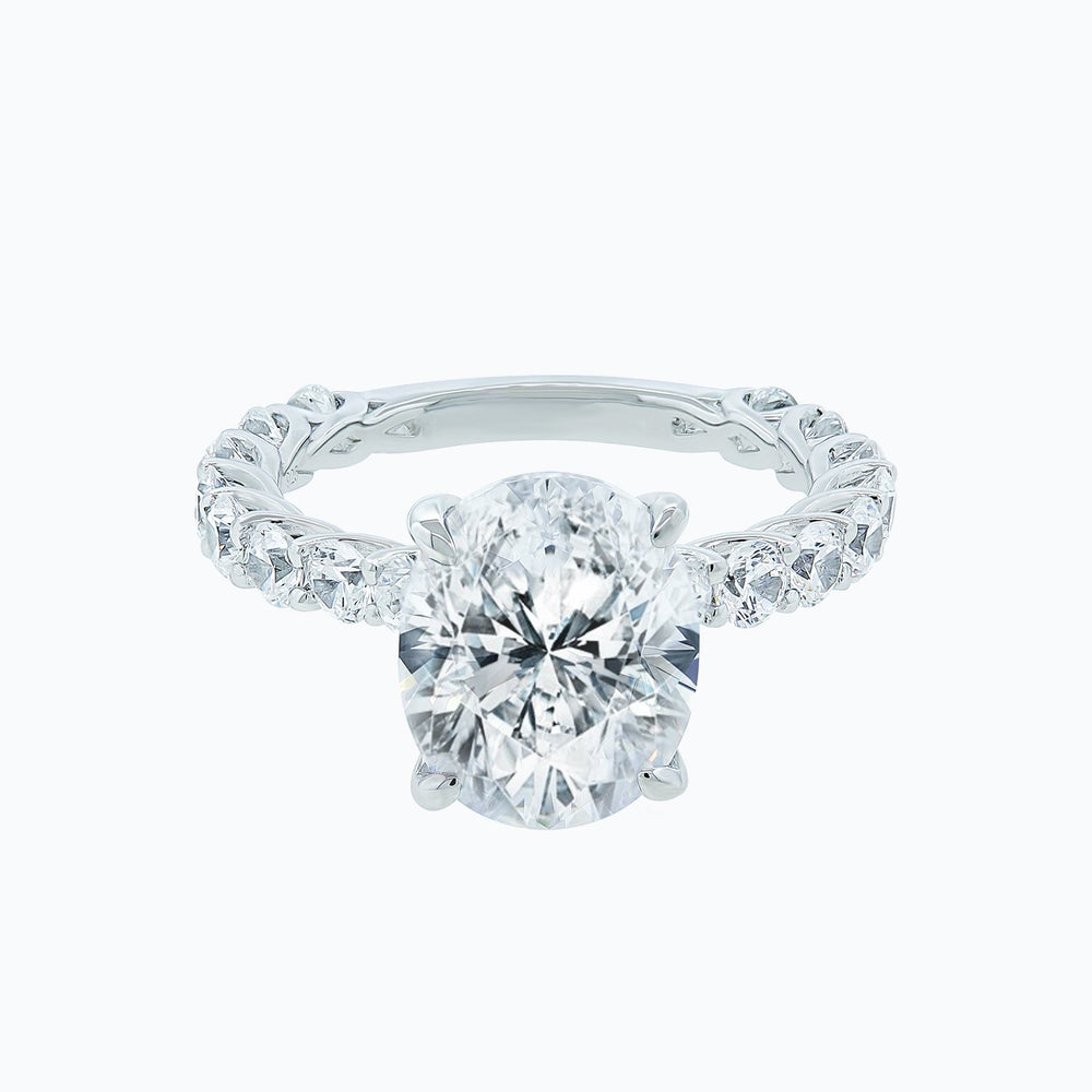 18K White Gold 3.00ct Oval Lab Diamond Engagement Ring