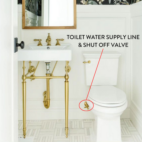 toilet water supply line shut off valve
