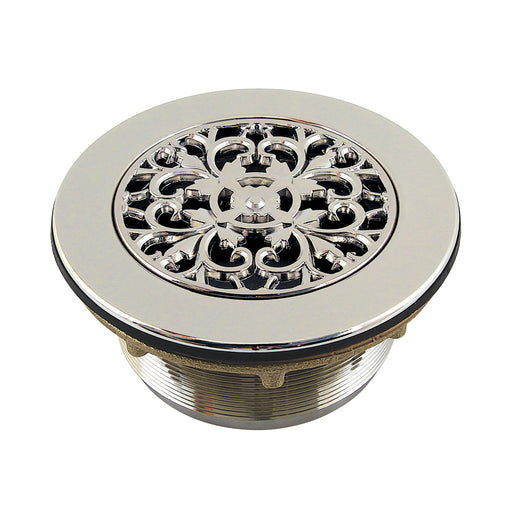 Kingston Brass BSF4262PN Watercourse Symmetric 4 Square Grid Shower Drain, Polished Nickel