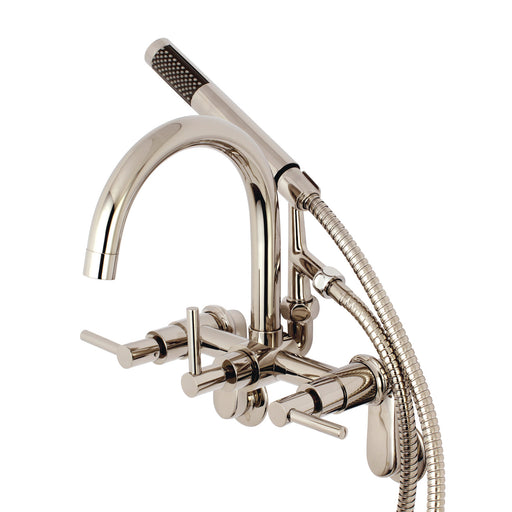 Kingston Brass AET100-1 Polished Chrome Aqua Vintage Wall Mount Clawfoot  Tub Faucet Body Only - Less Handles and Hand Shower Cradle 