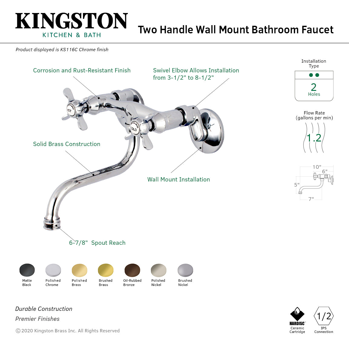 Kingston Brass KS116SN Essex Bathroom Faucet, Brushed Nickel 並行輸入品 